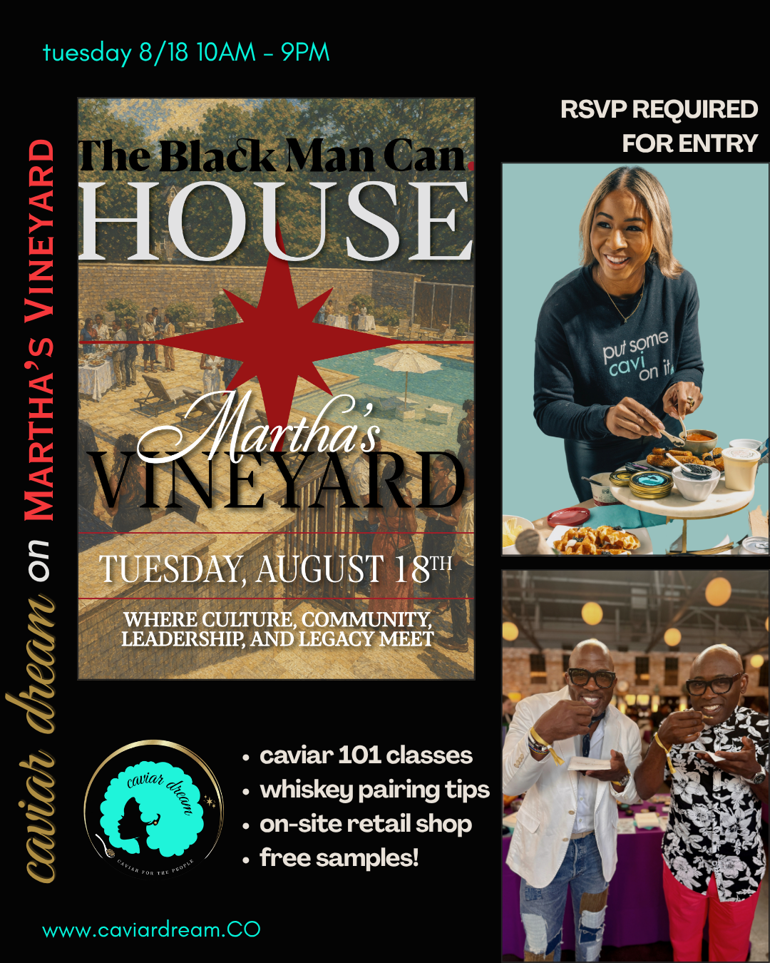 Flyer promoting The Black Man Can Open House in MArtha's Vineyard
