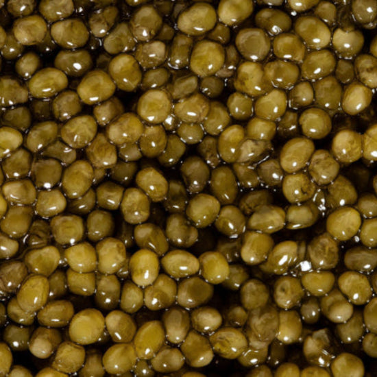 Close-up of Imperial Osetra caviar showing the pearls ultra up close.